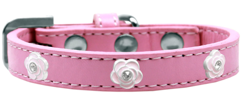 Light Pink Rose Widget Dog Collar Light Pink Size 16